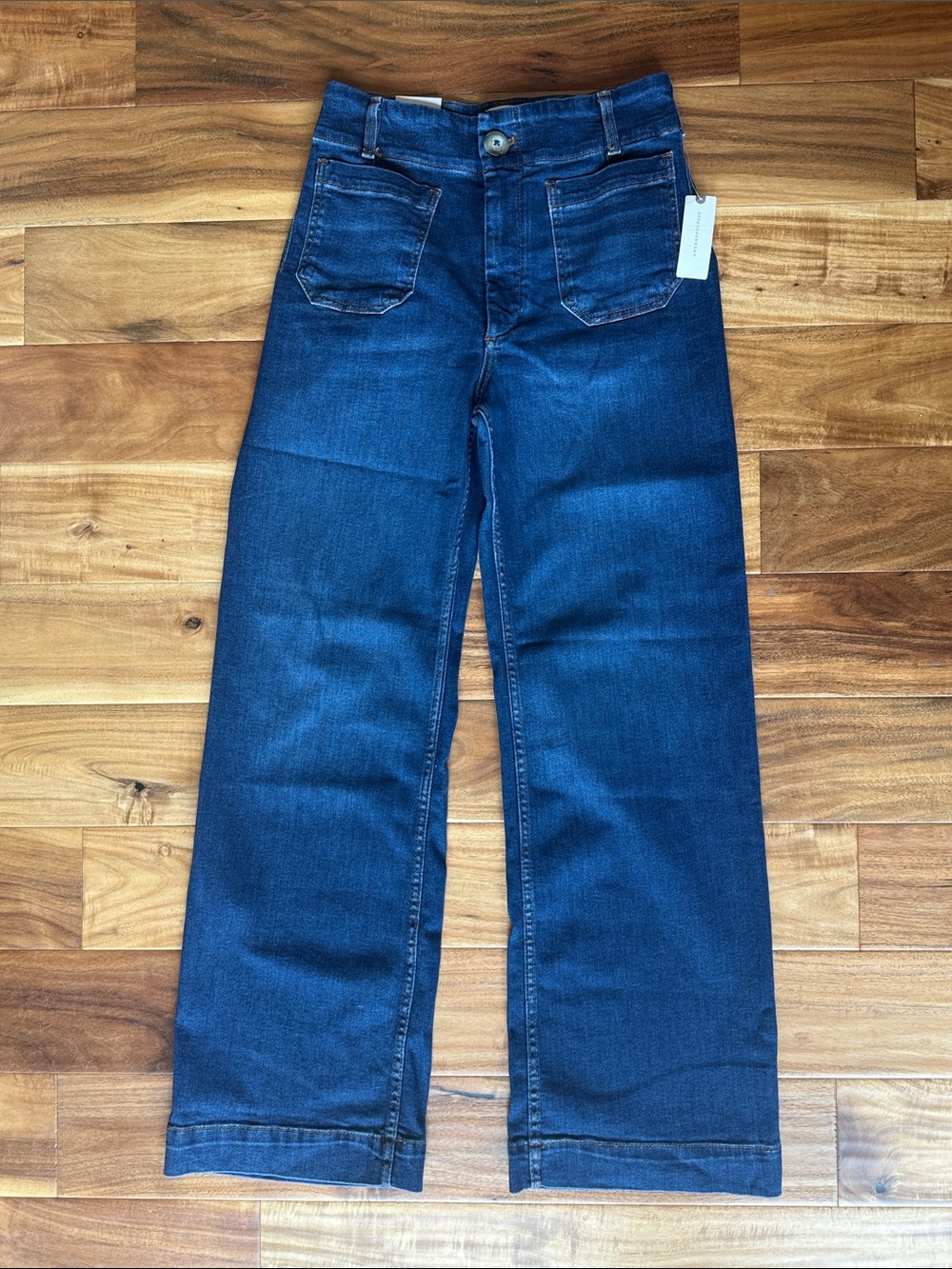 NWT Anthropologie Maeve Colette Full Length High Waist Jeans Dark Blue size 27